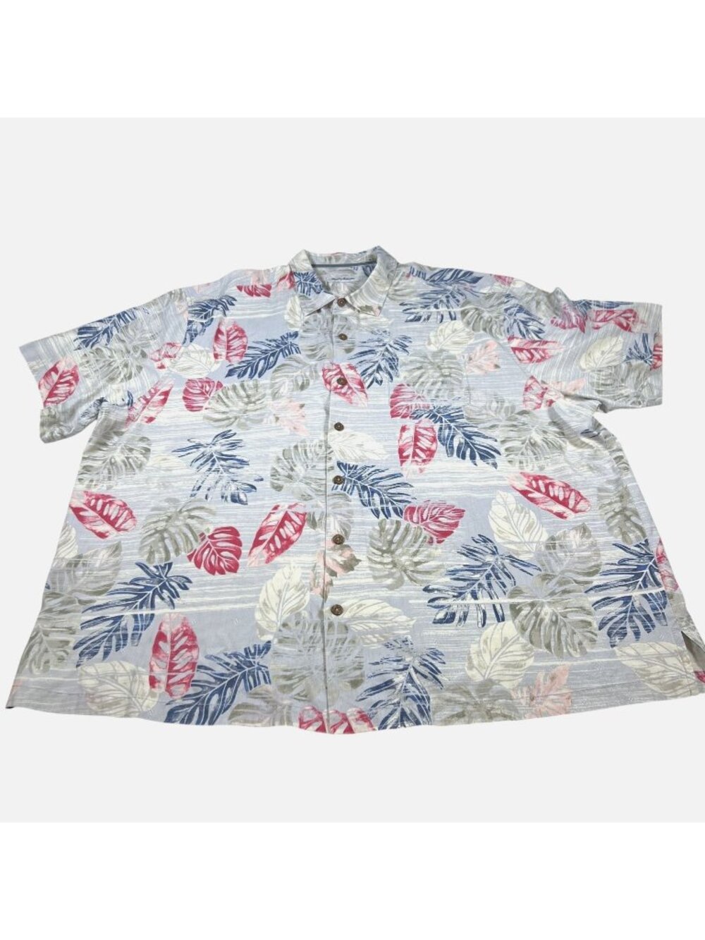 Tommy Bahama Mens Island Zone Silk Blend Leaf AOP Button Up Shirt Size 3XLB